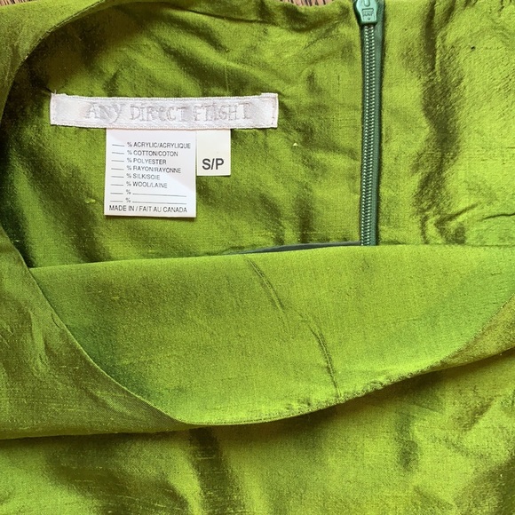 Emerald green raw silk dress. Size 6. / small - Picture 3 of 5